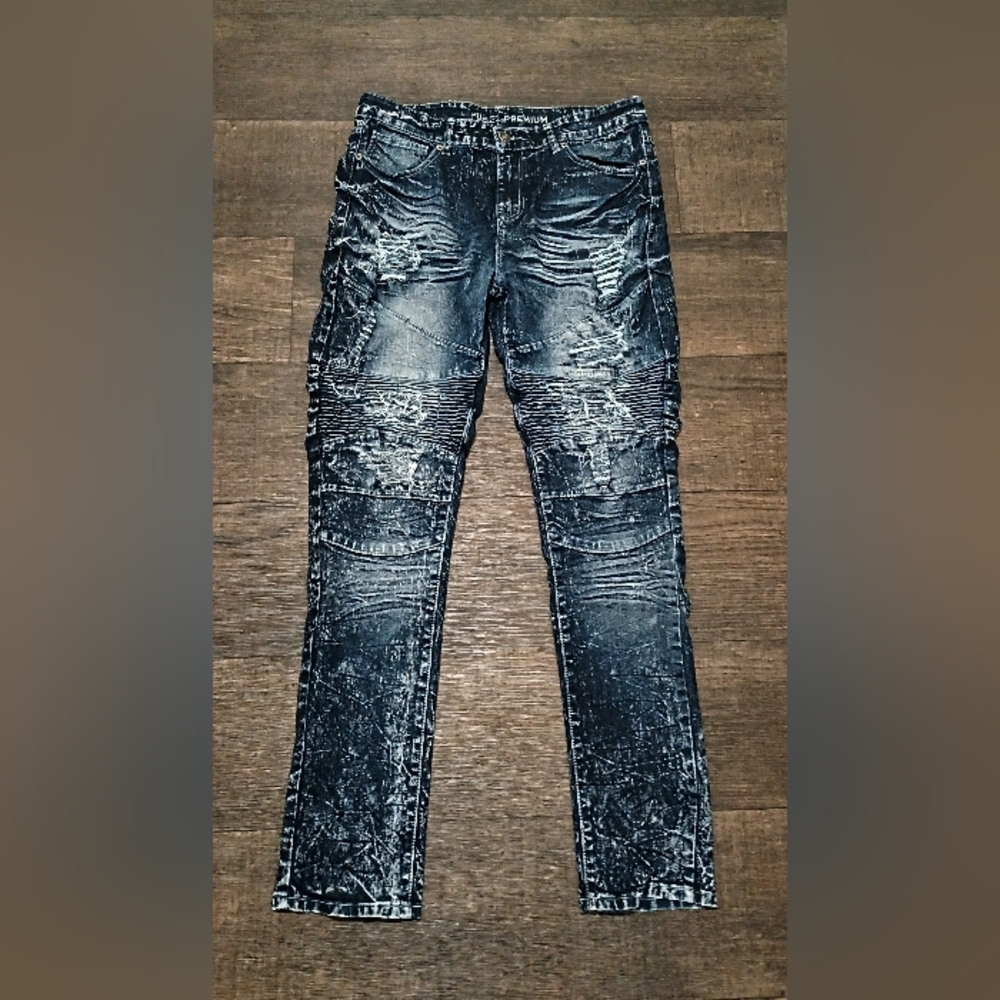 Men's Distressed Black Jeans